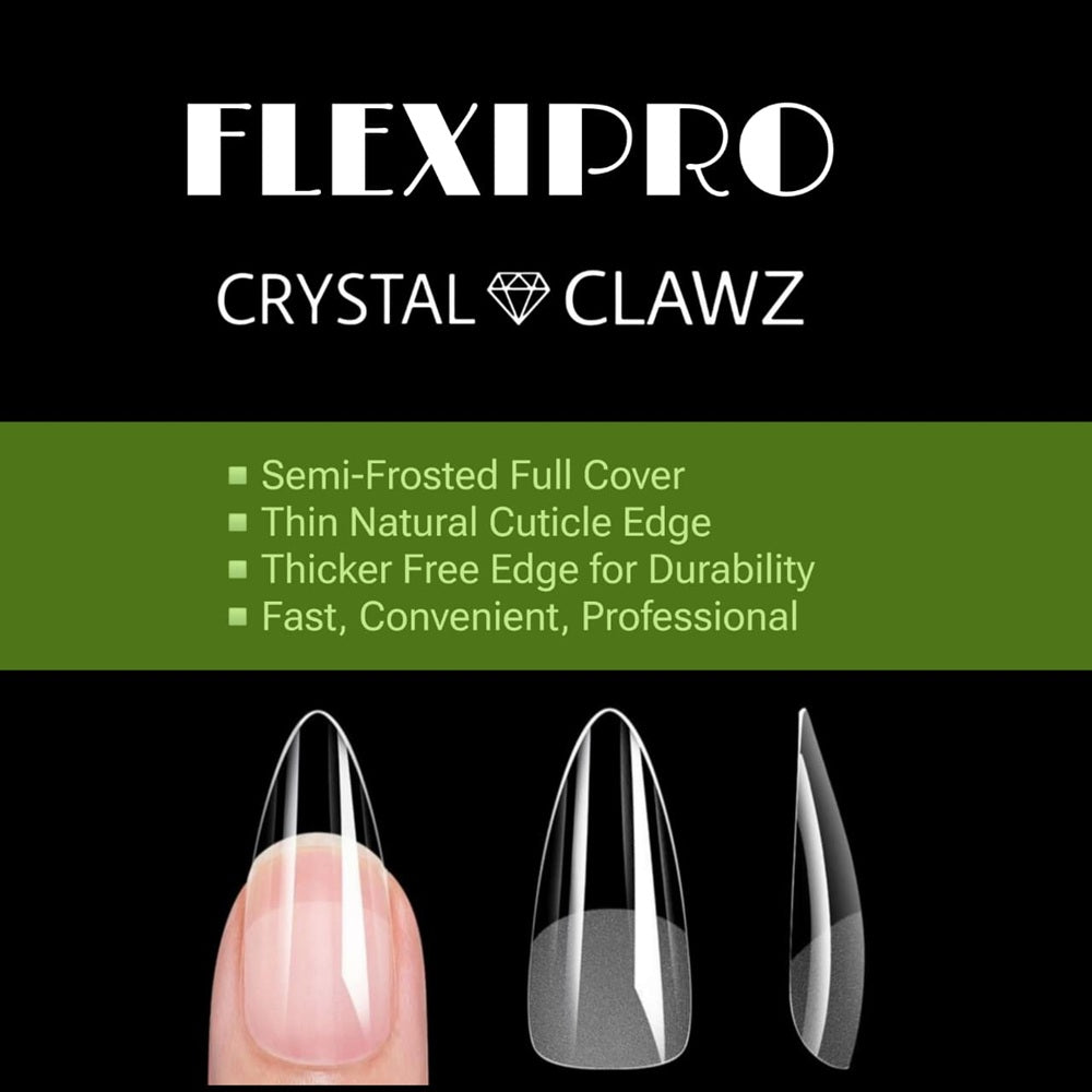 Full Flexipro Nail Tips - Semi-Frosted - Medium Almond/Stiletto (240 pieces)