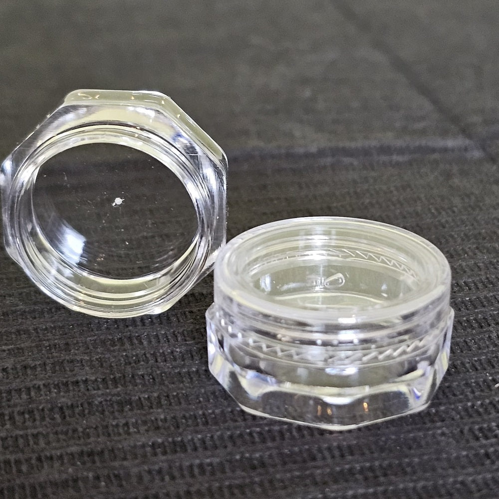 Clear Octagonal Mini Glitter/Deco Jars