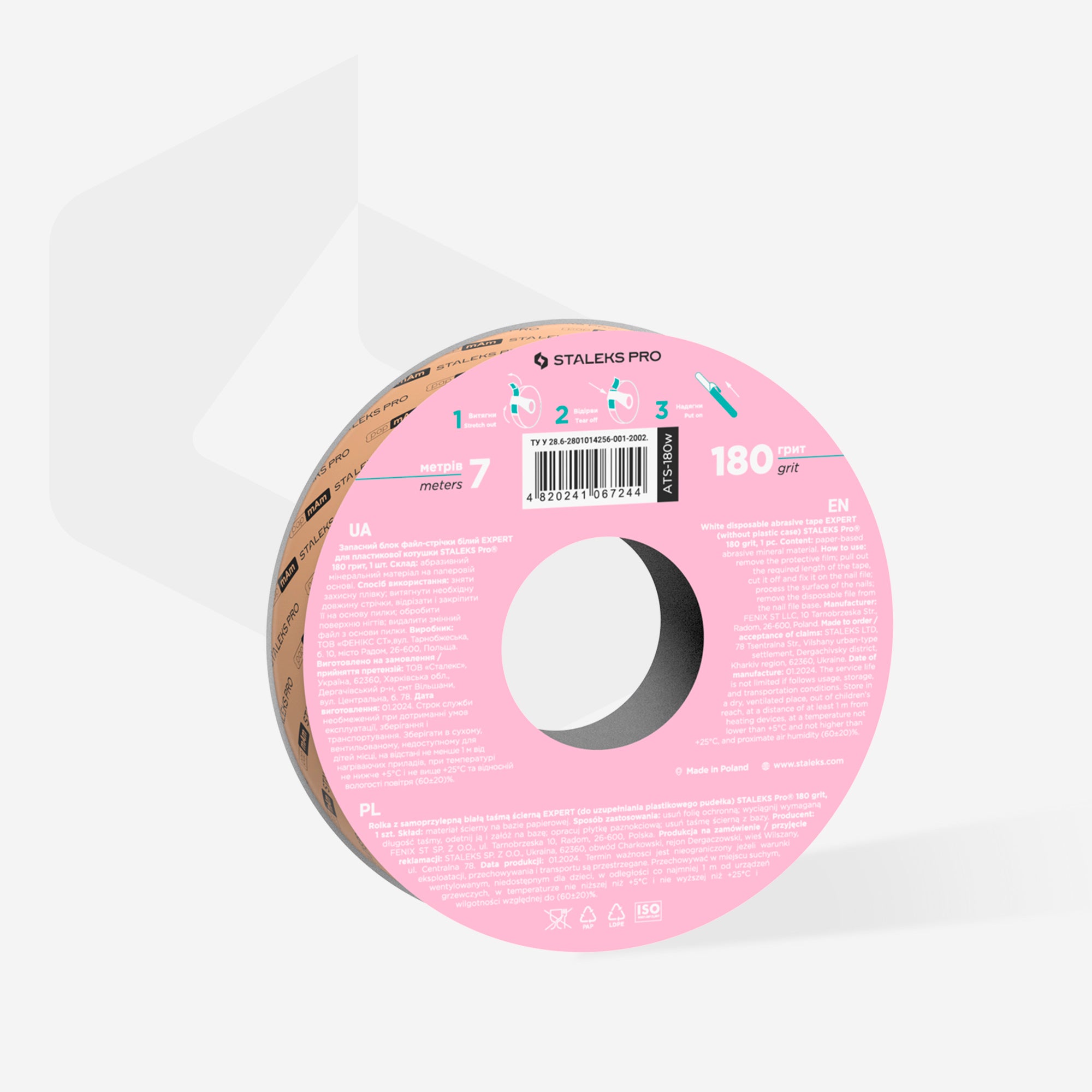 STALEKS EXPERT Disposable ADHESIVE white file tape - REFILL