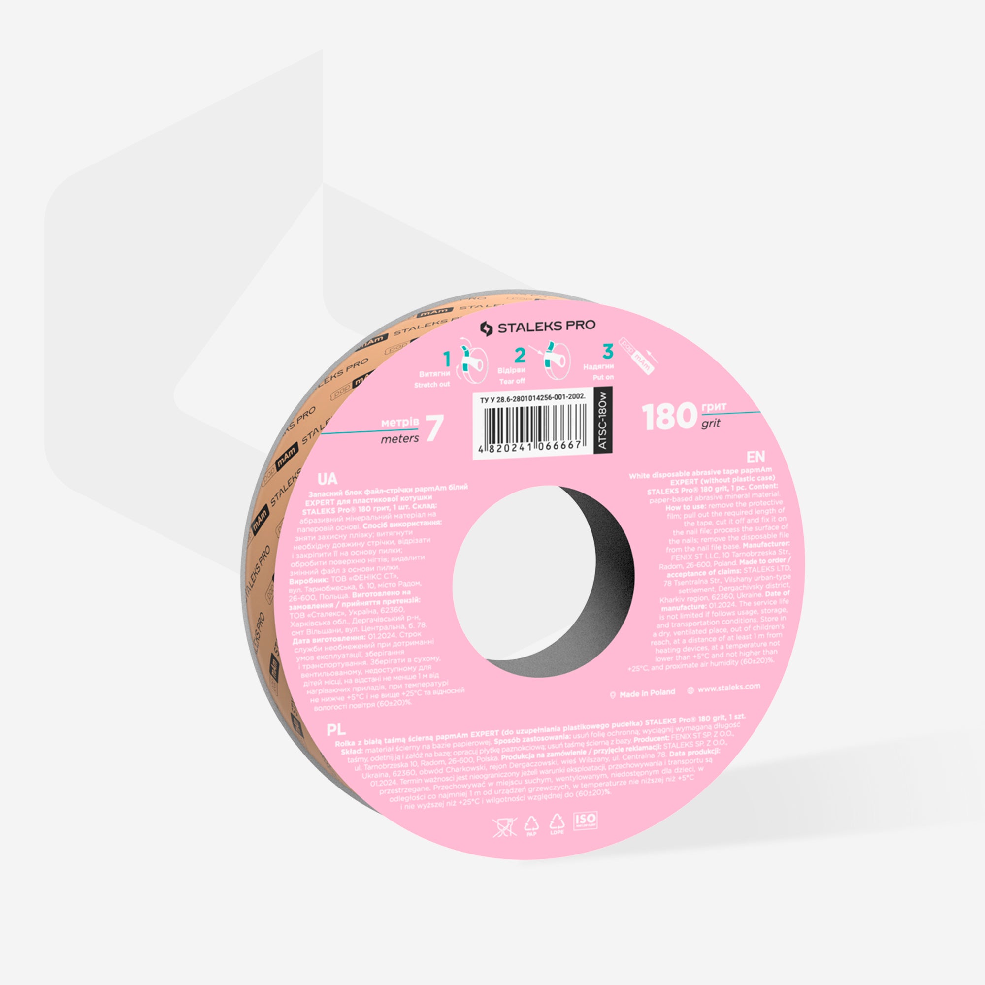 STALEKS EXPERT Disposable white file tape sleeve roll - REFILL