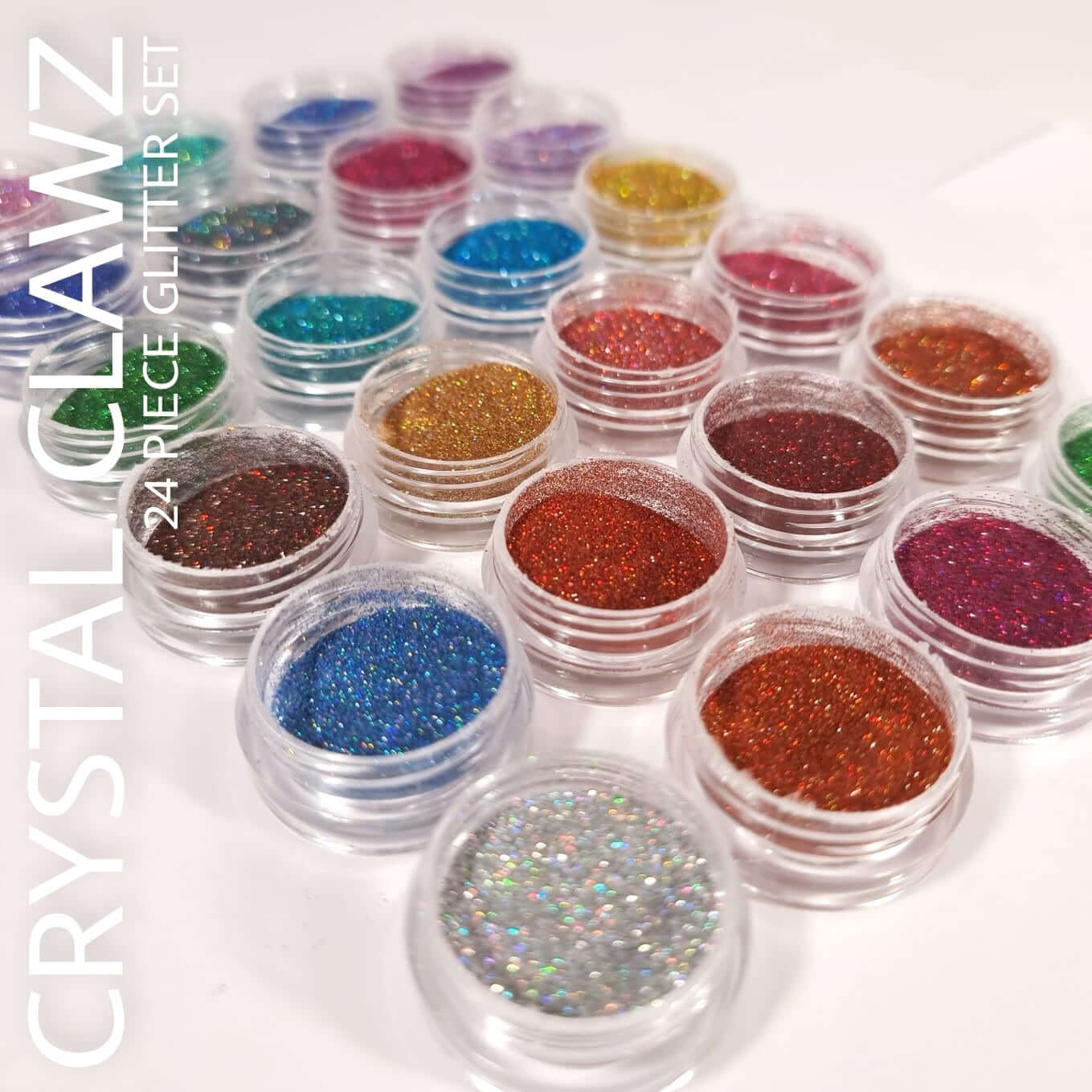 24 Colour Nail Glitter Set