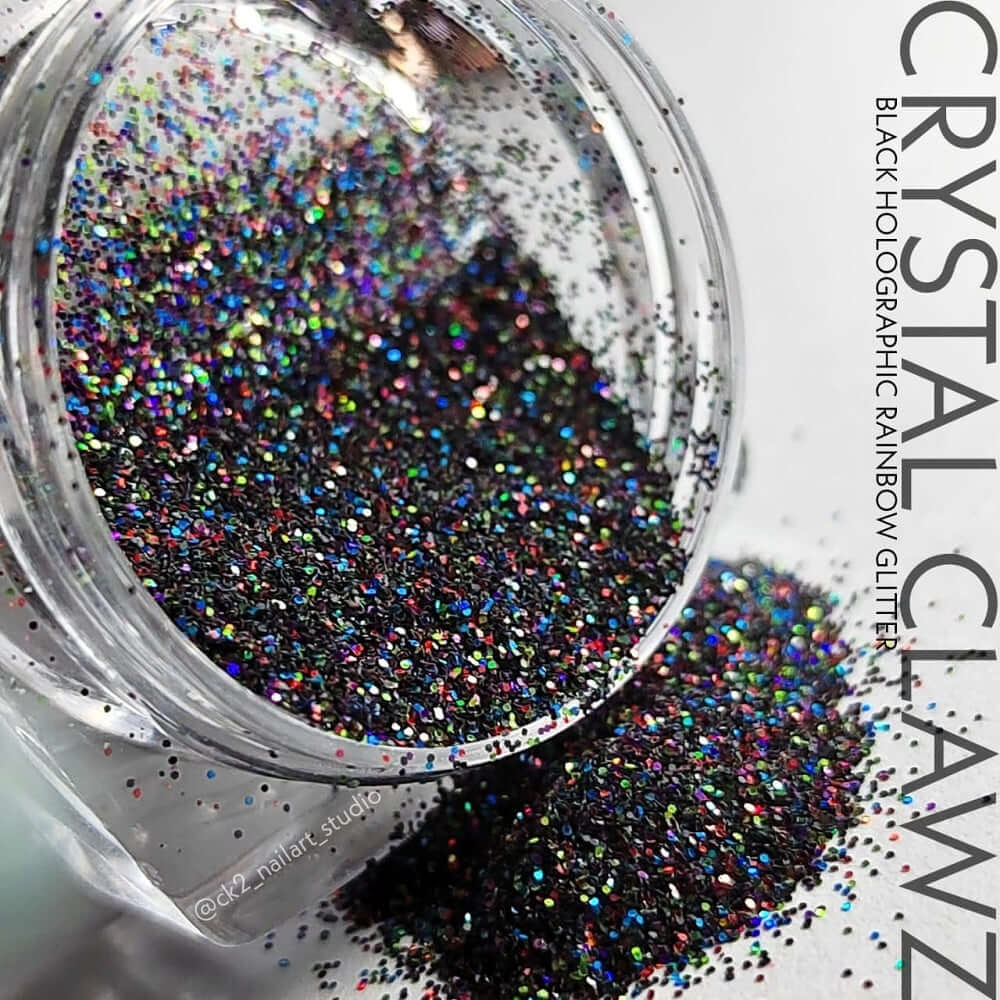 Black Holographic Rainbow Glitter