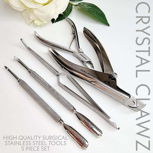 5-piece PROFESSIONAL Surgical Steel Nail Care Kit in zipper pouch