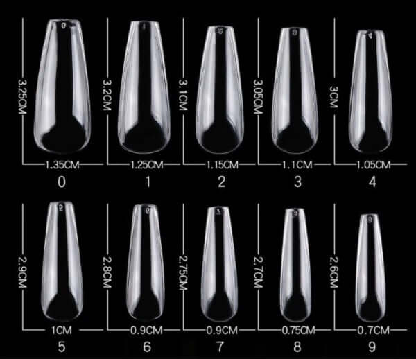 Full FlexiPro Nail Tips - Long Coffin (500 pieces)
