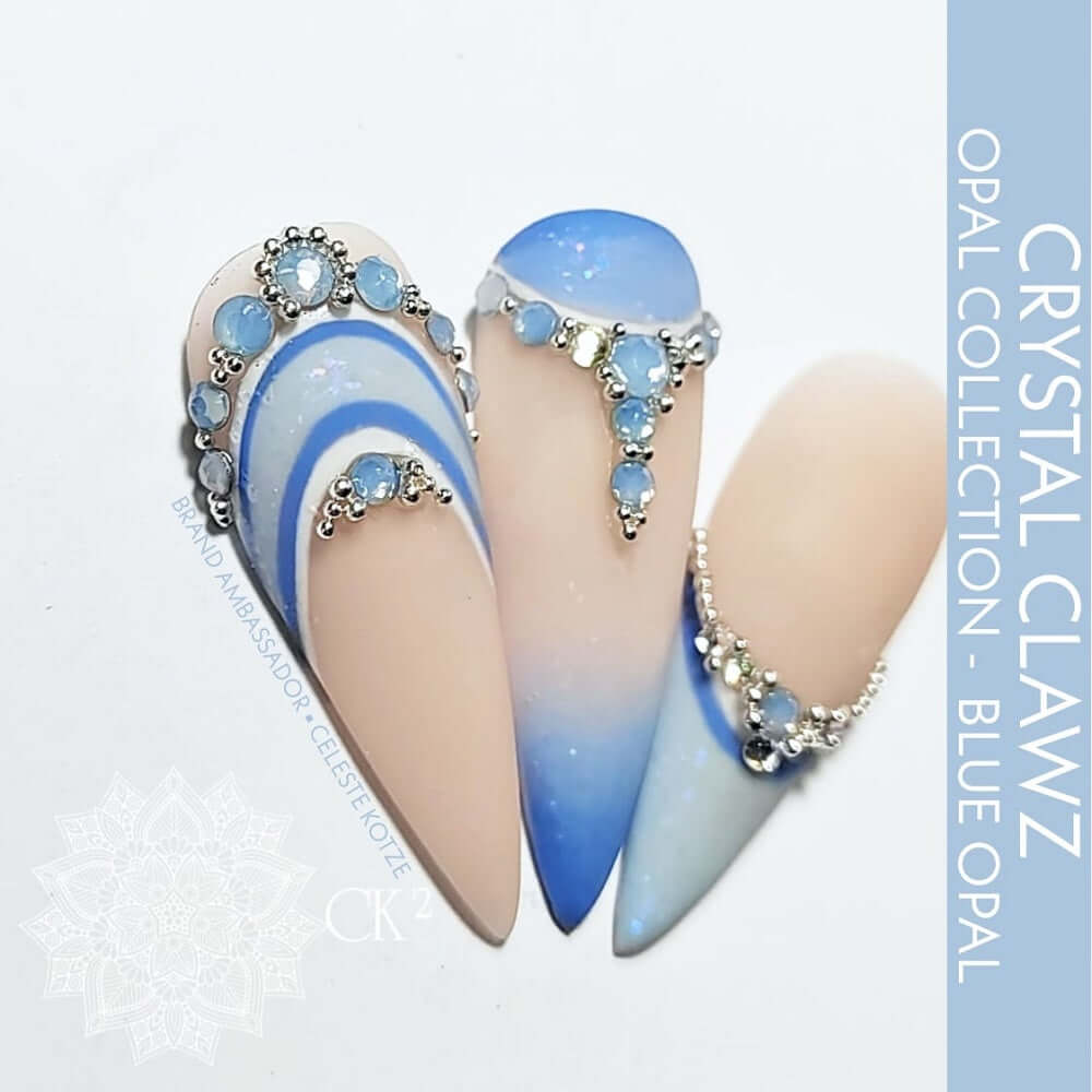Blue Opal Crystal Rhinestones - Mixed Size
