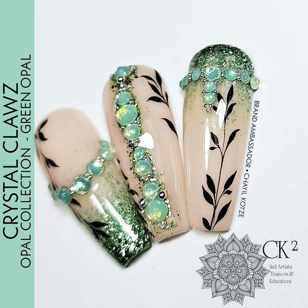 Green Opal Crystal Rhinestones - Mixed Size