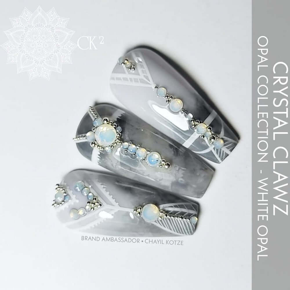White Opal Crystal Rhinestones - Mixed Size