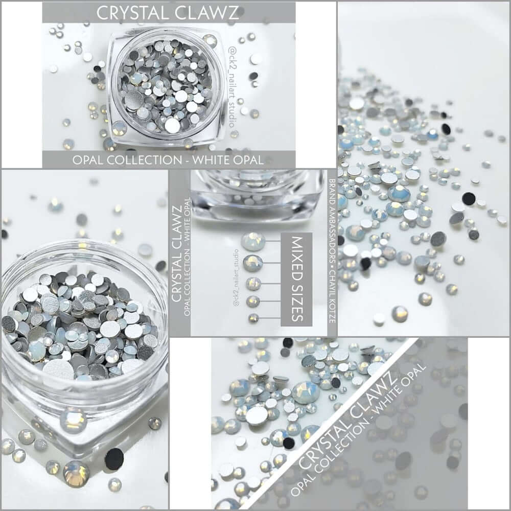 White Opal Crystal Rhinestones - Jar